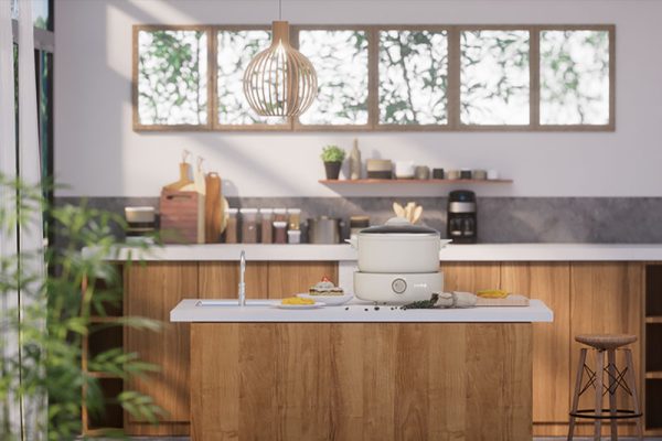 C4D工程-电热锅厨房场景渲染工程电热锅模型