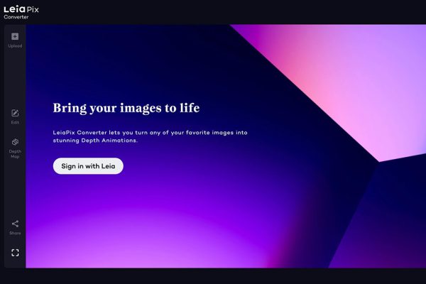 一秒把图像转3D动画的在线AI工具Leiapix网站