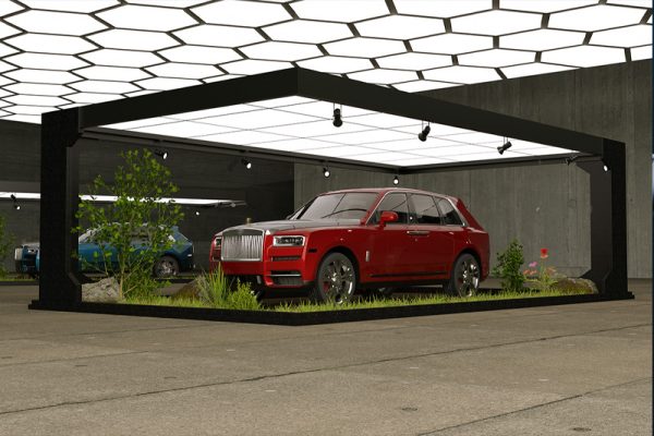 C4D劳斯莱斯库里南汽车渲染工程汽车模型车库场景模型