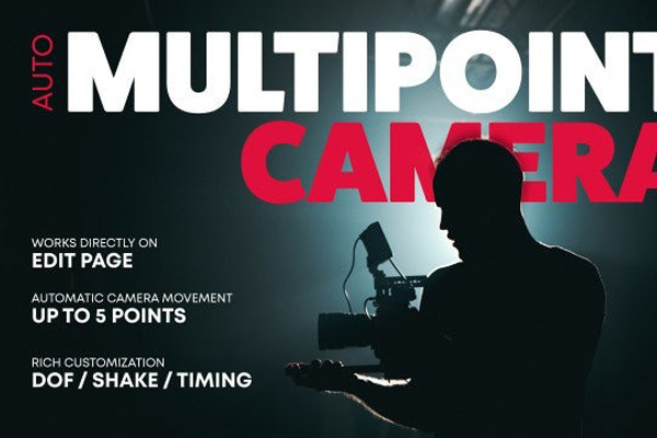 达芬奇模板-静态图像添加3D透视动画效果预设 Multi Point Action Camera