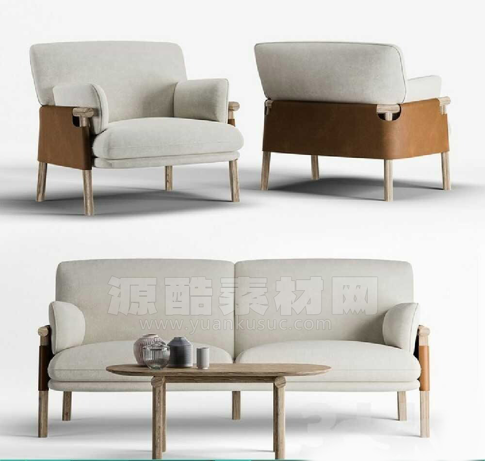 C4D沙发模型椅子模茶几模型下载