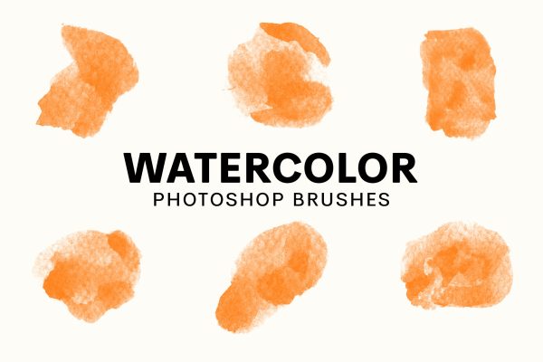 手工纹理水彩ps笔刷素材 Textured Watercolor Brushes