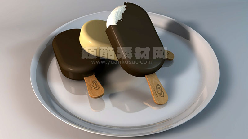 C4D模型-冰淇淋模型盘子模型