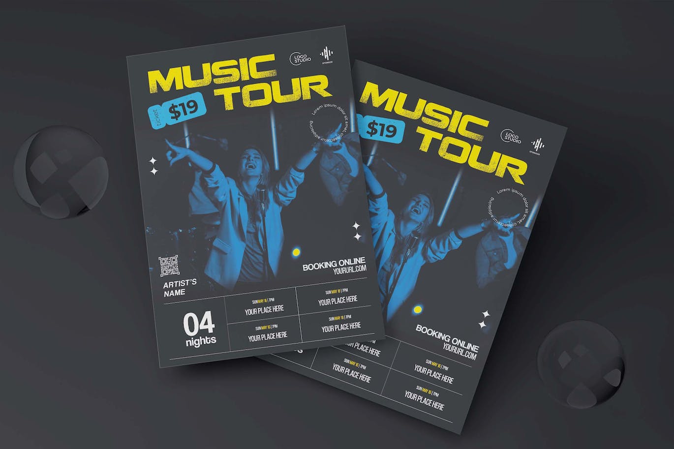 音乐征程全球之旅传单模板 Music Tour Flyer