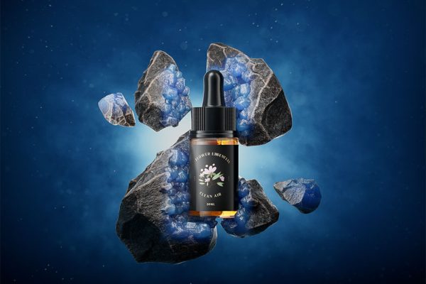 C4D植物花精油护肤品渲染工程精油产品场景模型