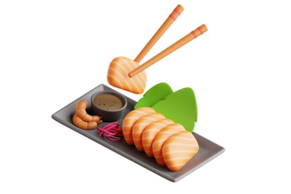 C4D卡通三文鱼模型生鱼片模型