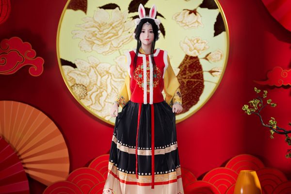 C4D中国风女孩渲染工程中国风场景模型