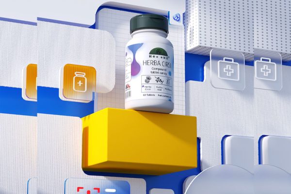 C4D保健品产品场景渲染工程保健品瓶模型