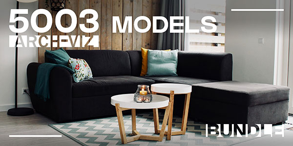 Blender预设-5003组室内家具床桌椅柜子沙发灯具植物3D模型资产预设