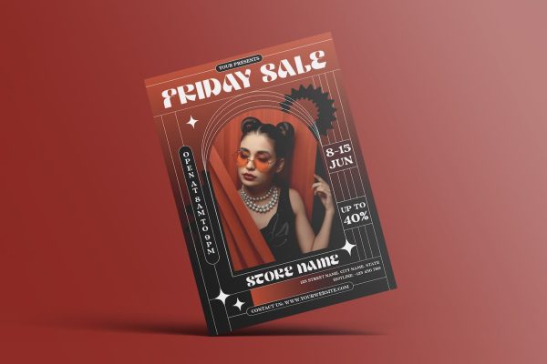 星期五购物狂欢节海报素材 Friday Sale Flyer