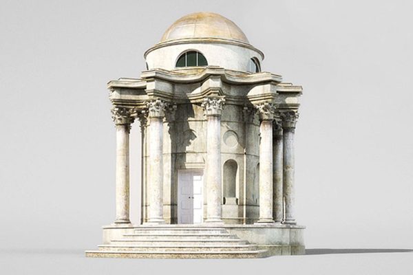 C4D模型-英伦英国风格亭子建筑模型