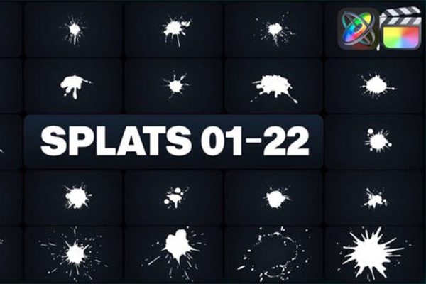 FCPX22种卡通液体飞溅图形动画元素 Splats Elements