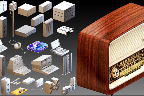 54个旧设备老式电子设备模型下载