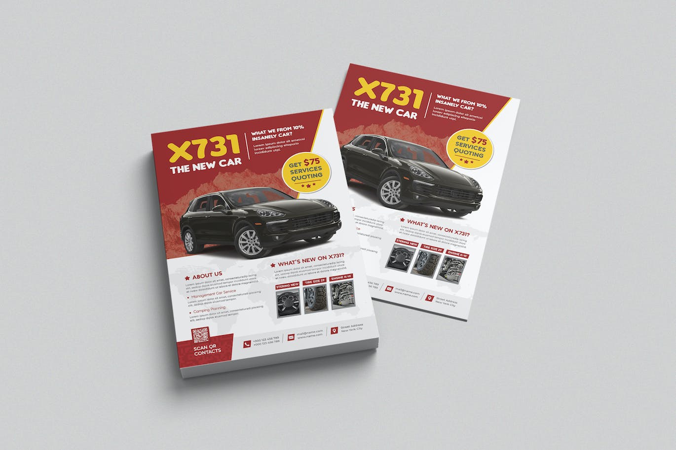 汽车销售宣传单设计模板 Sale Lux Car Flyer