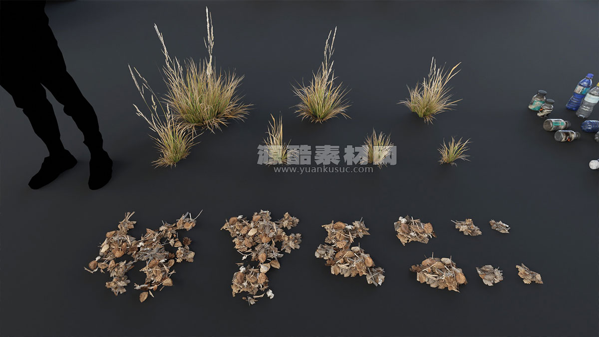 Blender预设-700多个废墟垃圾堆瓶子罐头纸箱废品3D模型资产 Trash Kit – 3D Assetkit