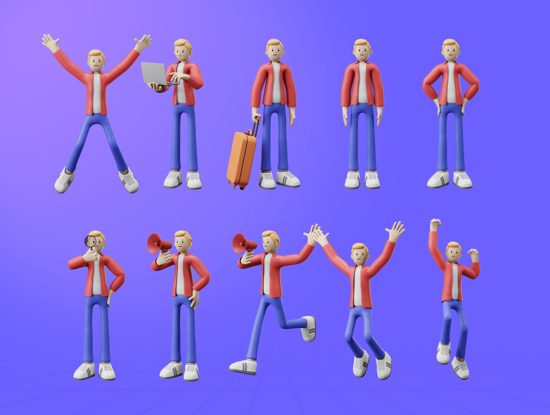 创意3D人物角色插画模型包