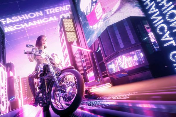 C4D机械机车少女科幻场景渲染工程Mechanical girl