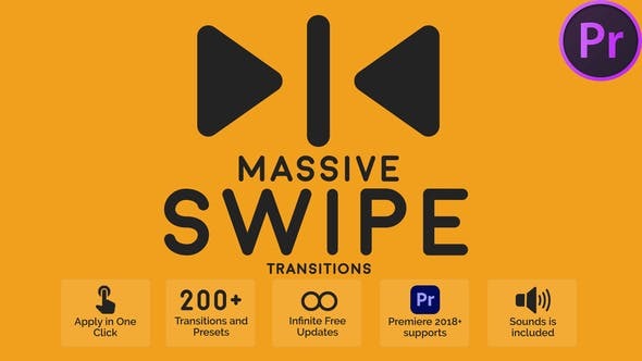 PR模板-200组模糊拉伸滑动无缝转场预设 Massive Swipe Transitions