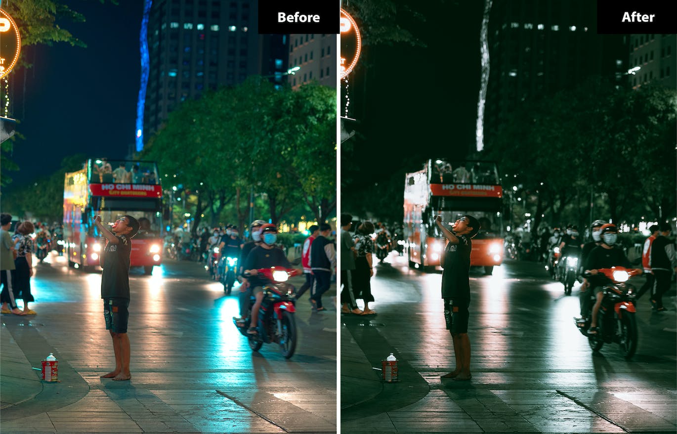 6 个夜间街道照片调色 LR和PS预设 6 Night Stree Lightroom and Photoshp Presets