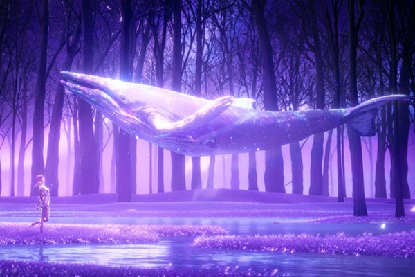 C4D工程-鲸鱼科幻场景渲染工程鲸鱼模型鲲模型