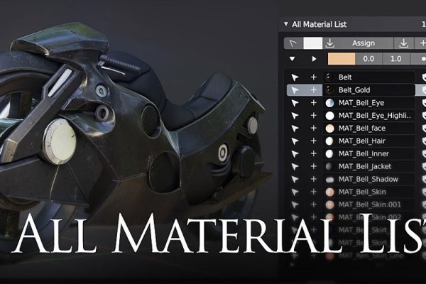 Blender插件-灯光材质列表管理工具 All Material List v2.7.57