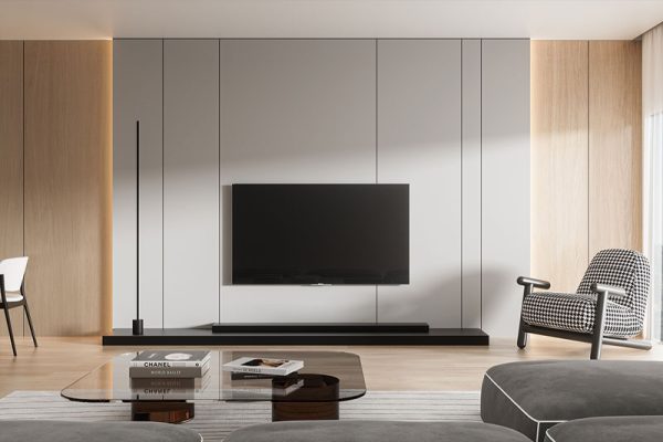 C4D工程-室内客厅场景渲染工程沙发模型电视机模型