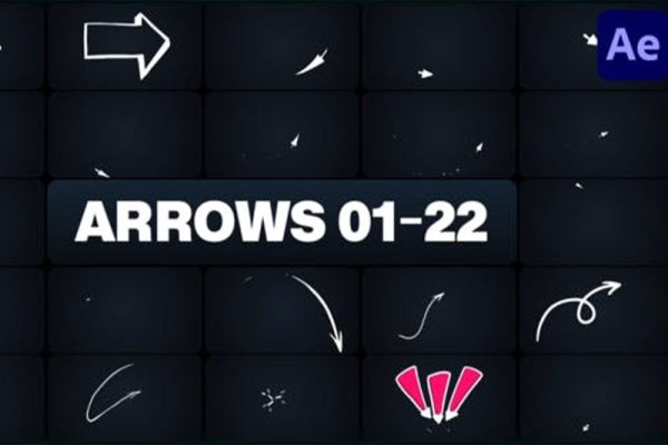 AE模板-23种卡通箭头动画素材 Arrows