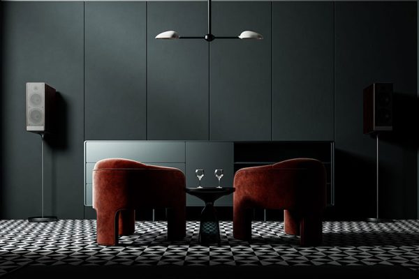 C4D工程-暗调室内复古场景渲染工程沙发椅模型边柜茶几模型