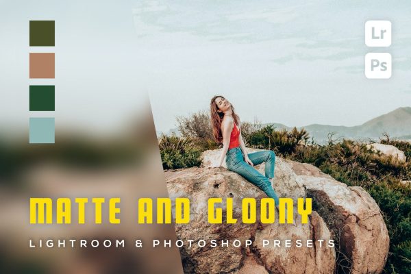 6个哑光和忧郁照片效果LR和PS预设 6 Matte and gloony Lightroom and Photoshop Presets