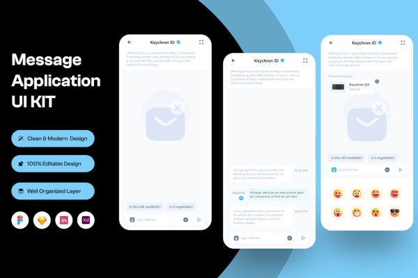 消息移动应用程序UI Message Mobile App