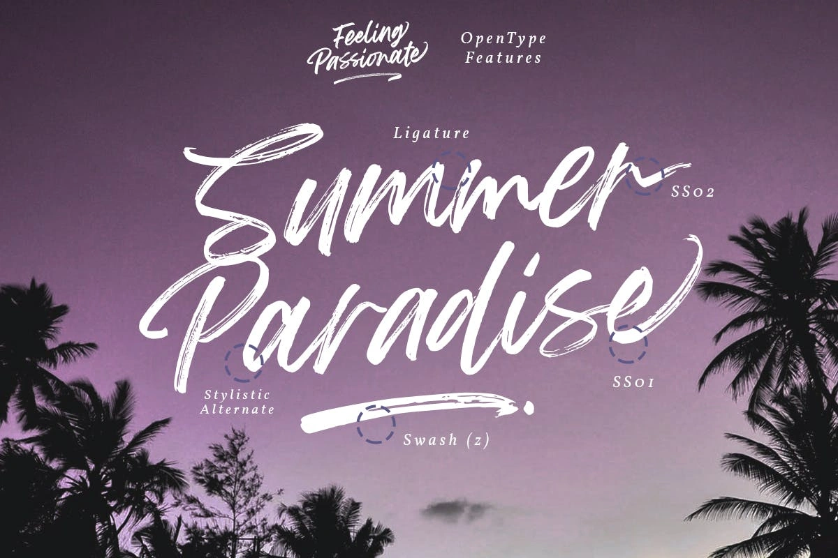 激情活力书法签名毛笔手写英文字体 Feeling Passionate – Signature Brush Font