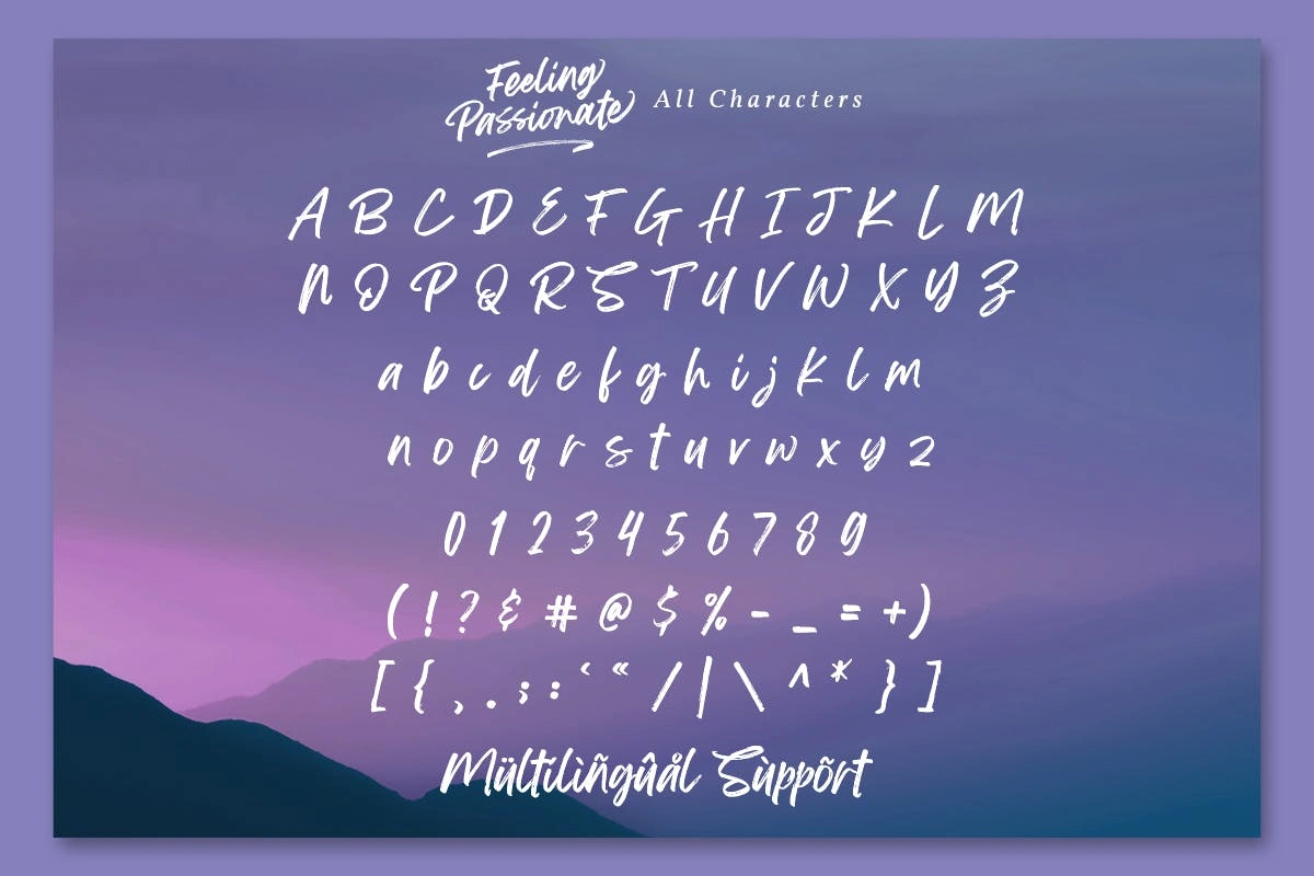 激情活力书法签名毛笔手写英文字体 Feeling Passionate – Signature Brush Font