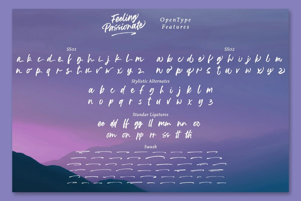 激情活力书法签名毛笔手写英文字体 Feeling Passionate – Signature Brush Font