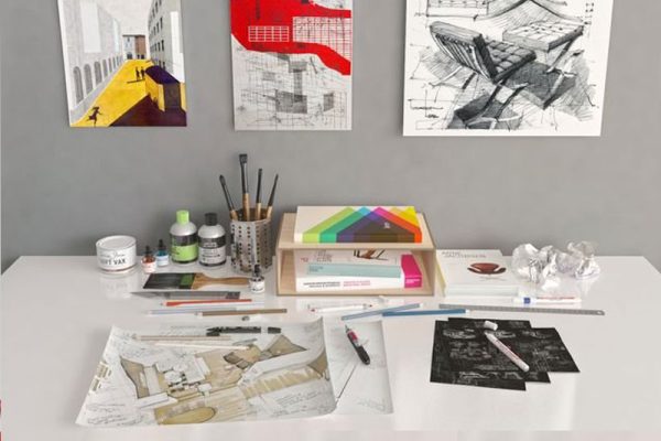 C4D模型-装饰画模型颜料模型画笔书本模型下载