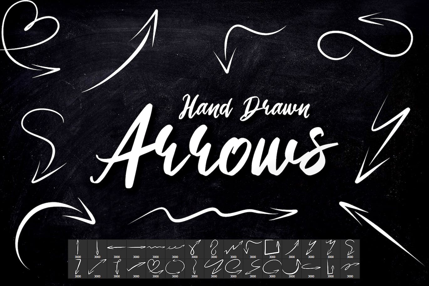 30 个手绘箭头PS画笔笔刷 30 Hand Drawn Arrows Photoshop Brushes