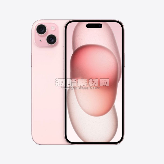 C4D模型-iPhone 15 plus粉色模型iPhone15plus苹果手机模型下载
