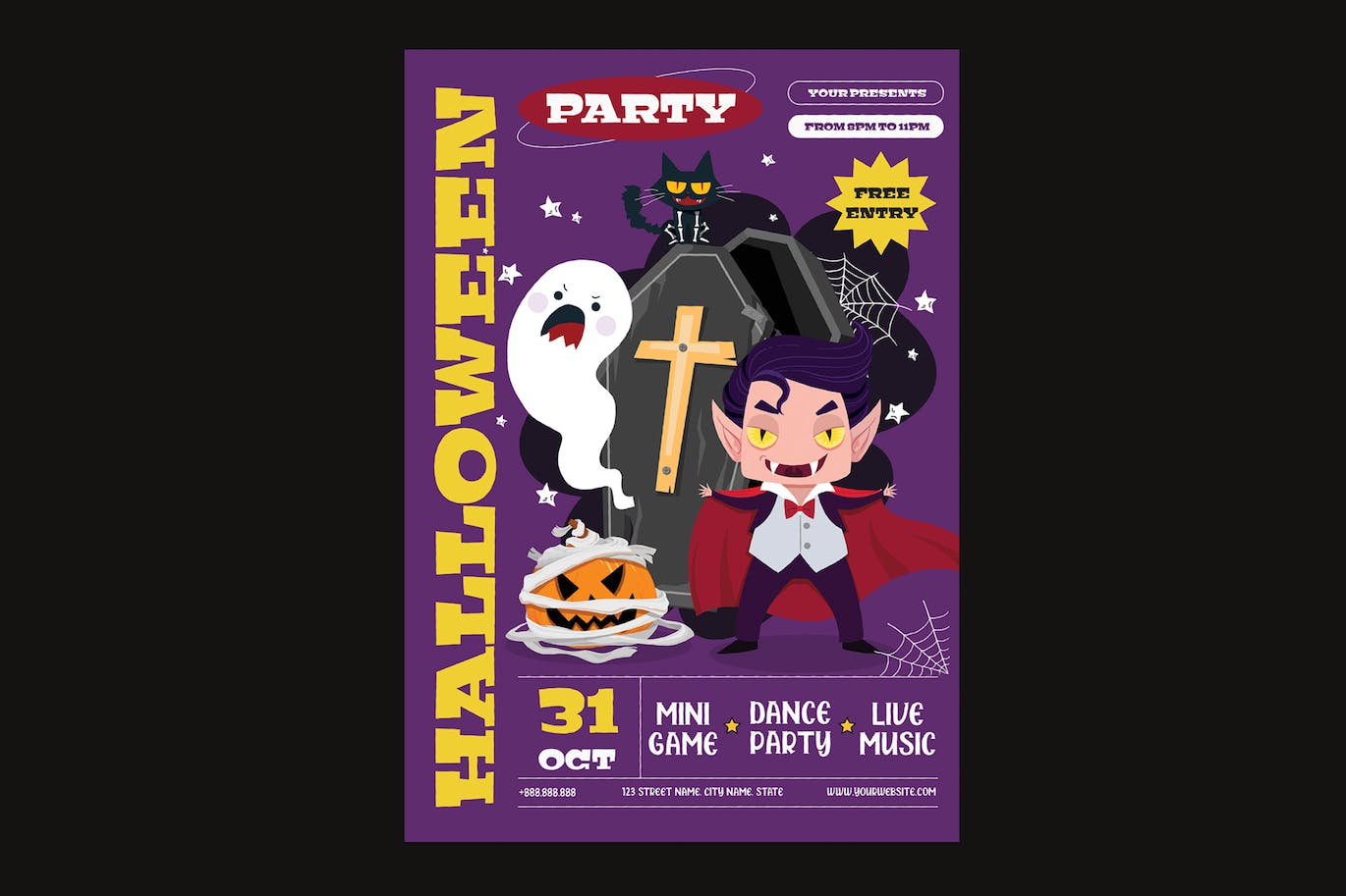 万圣节传单设计模板 Halloween Flyer
