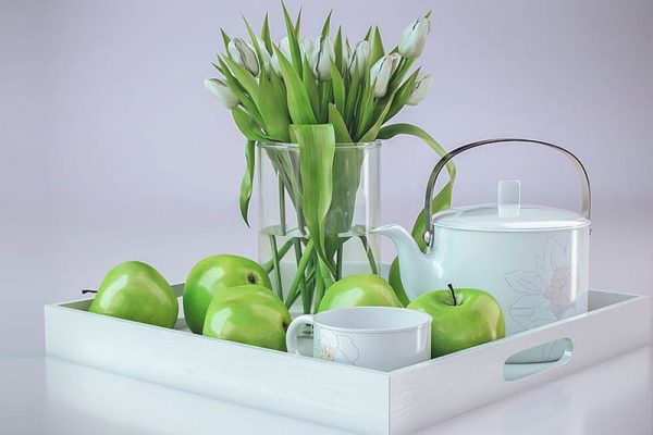 C4D模型-青苹果模型茶壶模型茶盘模型下载