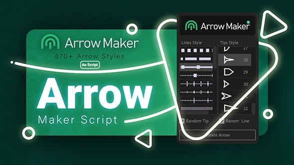 AE脚本-中文汉化自定义路径线条箭头动画生成器 Arrow Maker Script