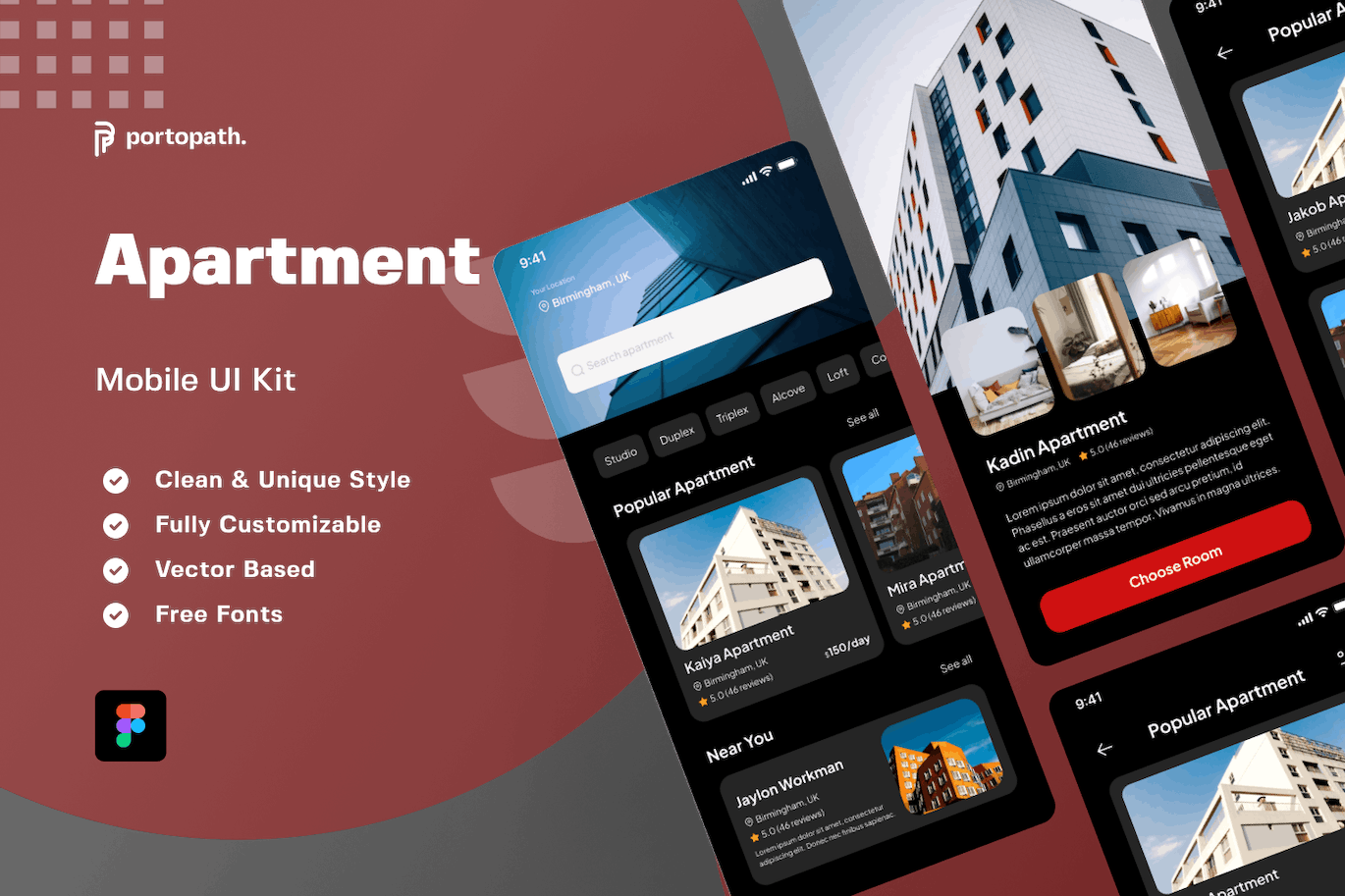 公寓移动应用程序UI设计素材 Apartment Mobile Apps