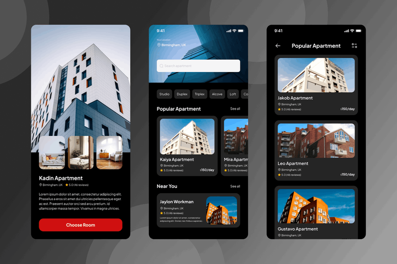 公寓移动应用程序UI设计素材 Apartment Mobile Apps