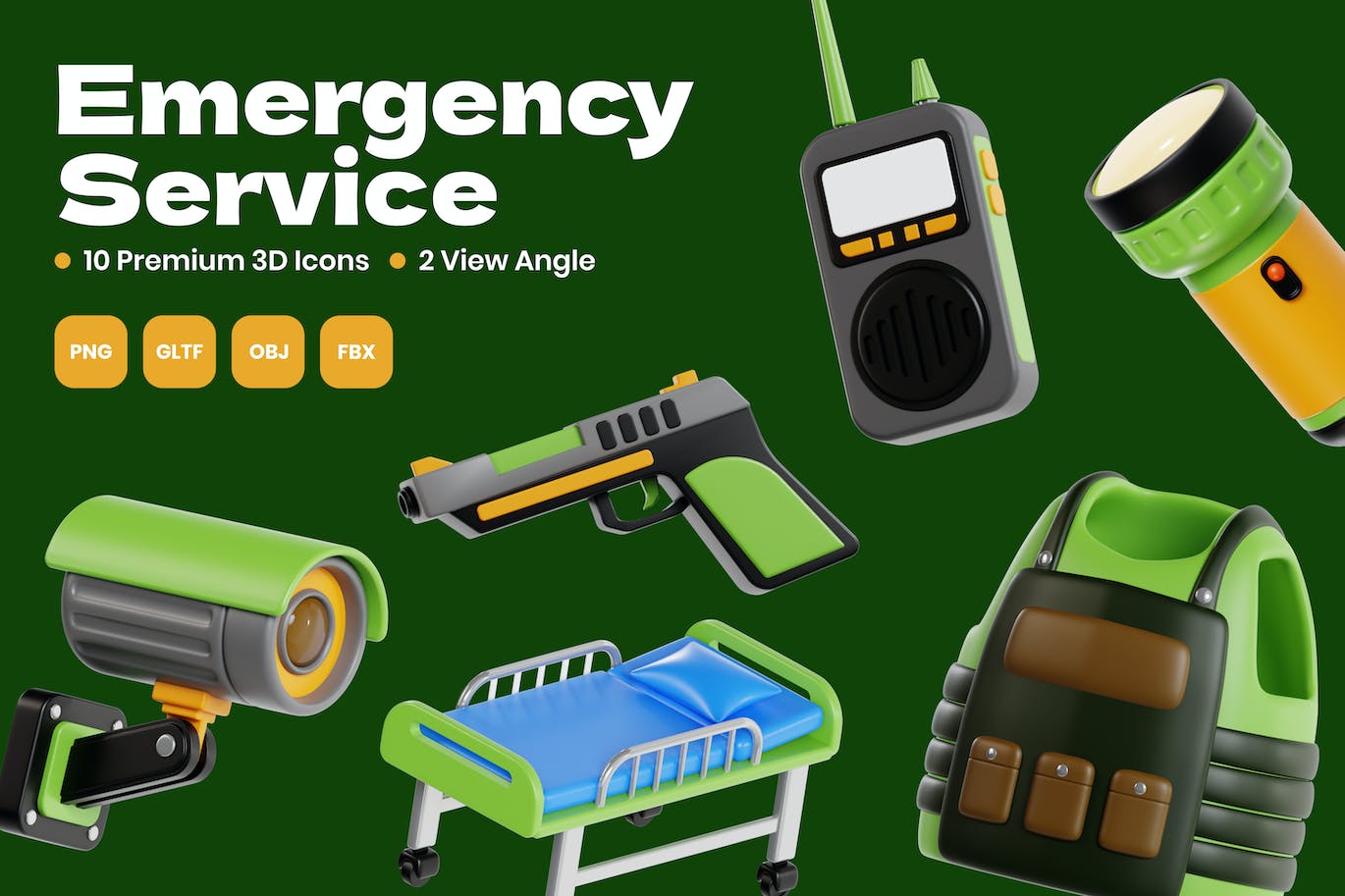 紧急服务3D图标模型下载 Emergency Service 3D Icon