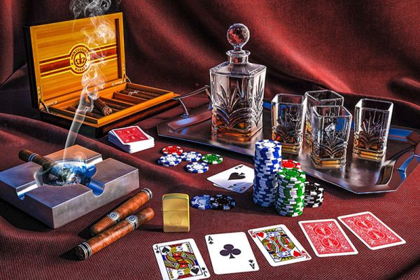 C4D模型-纸牌筹码模型雪茄模型酒瓶酒杯模型下载