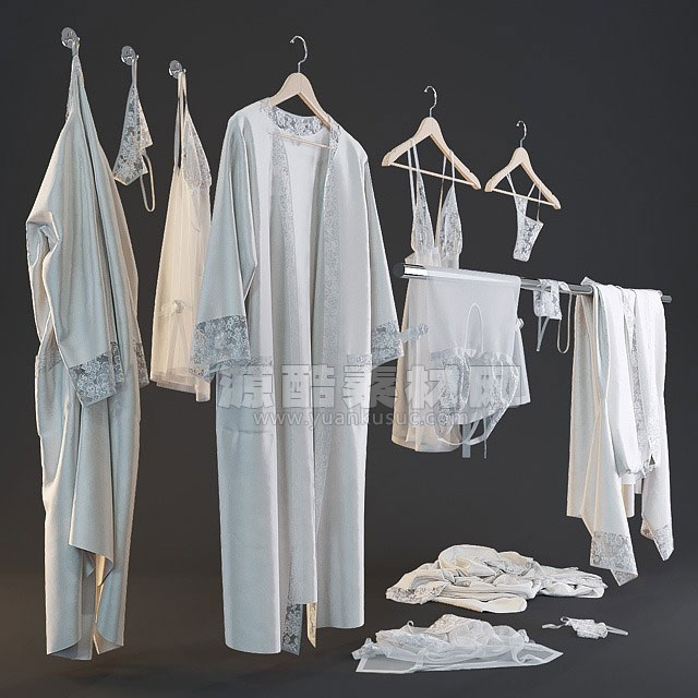 C4D模型-睡衣模型睡袍模型服饰模型下载