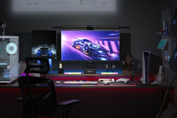 C4D工程-电竞房场景渲染工程电脑桌面工程显示器模型