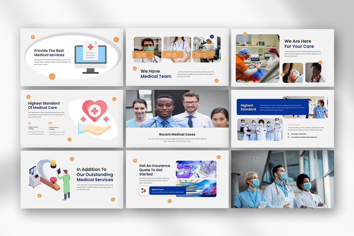 医生、医疗、诊所医院适用的PPT演示文稿模板 Doctors Medical PowerPoint Presentation Template