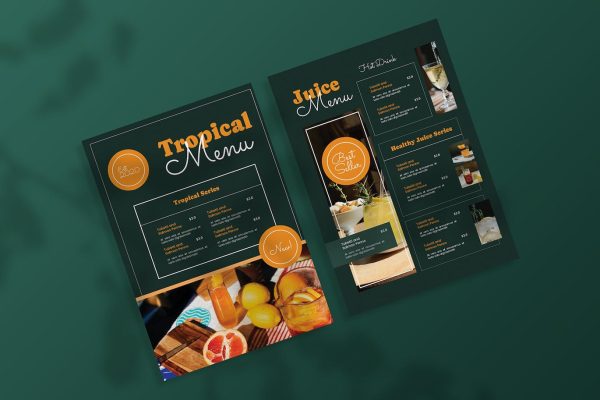 餐厅菜单设计素材模板 Tropical – Restaurant Menu