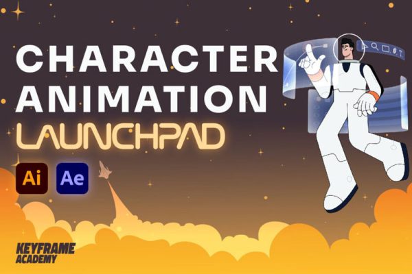 AE教程-制作卡通角色动作绑定MG动画 Character Animation Launchpad