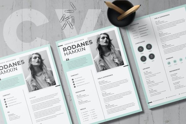 简约风创意简历模板素材 Minimal Creative Resume & CV Template