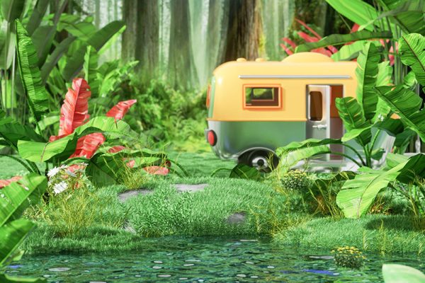 C4D工程-夏季森林植物场景渲染工程森林植物场景模型